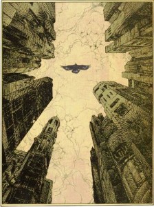 ocell entre gratacels. moebius