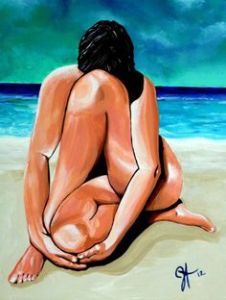 dona mar noia pintura dibuix