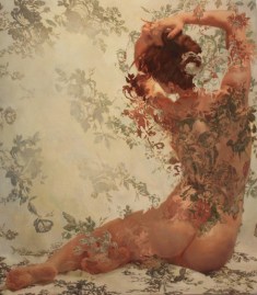 pintura noia dona en teixit