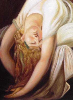 dona noia malson pintura retallada